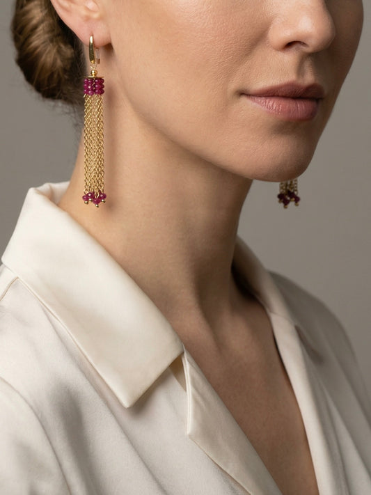 Pendientes Varsha Burdeos