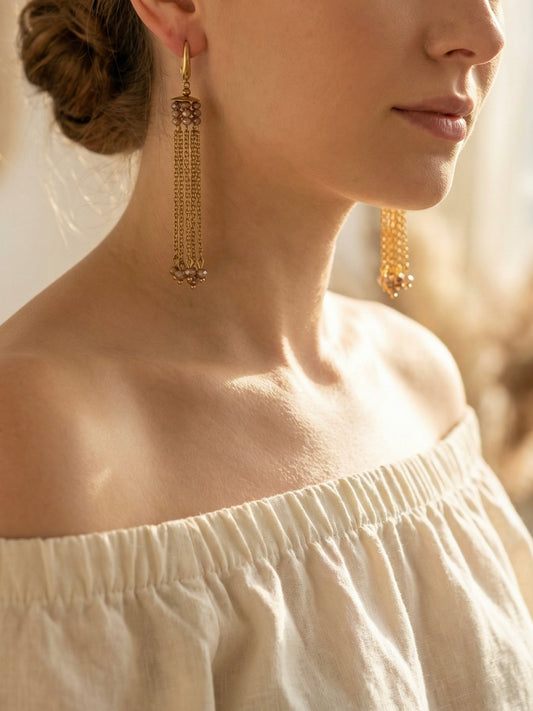 Pendientes Varsha Champagne