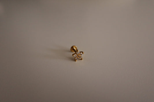 Piercing Flor en Dorado