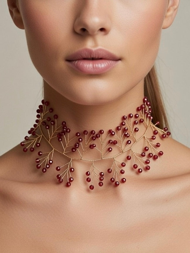 Gargantilla Crystal Burgundy