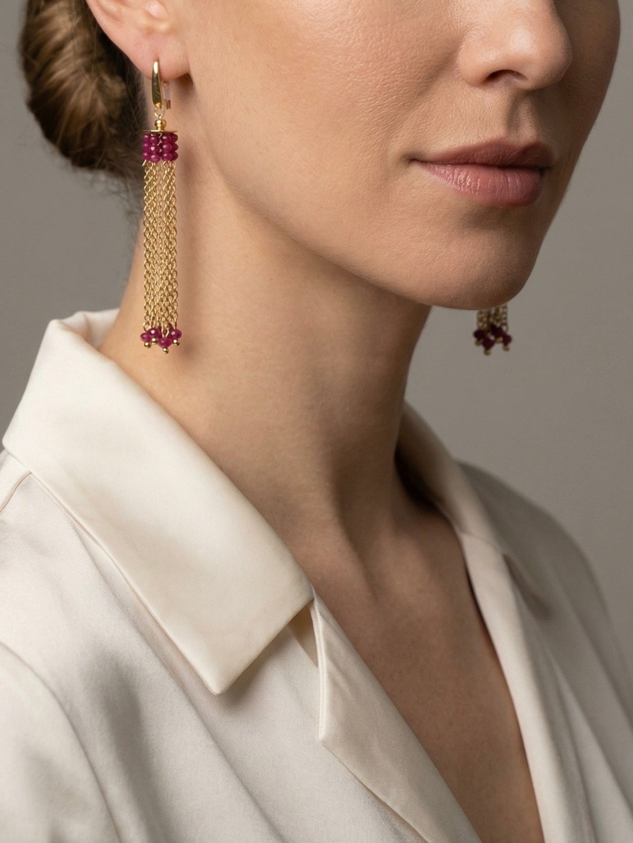 Pendientes Varsha Burdeos