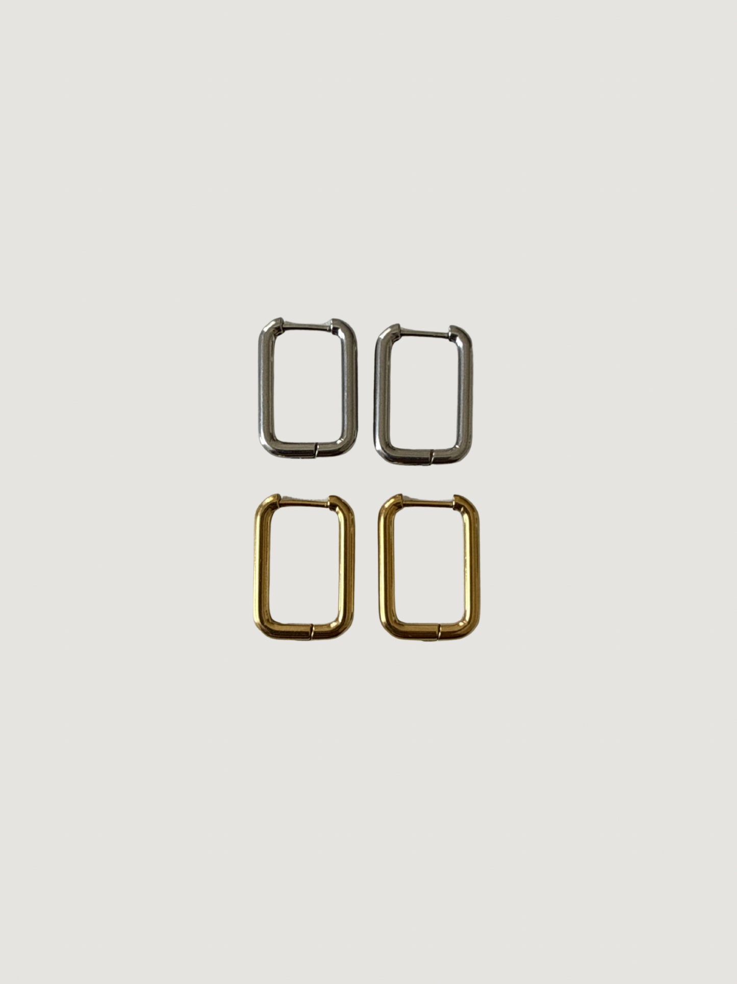 Pendientes tipo aro Rectangular Lau
