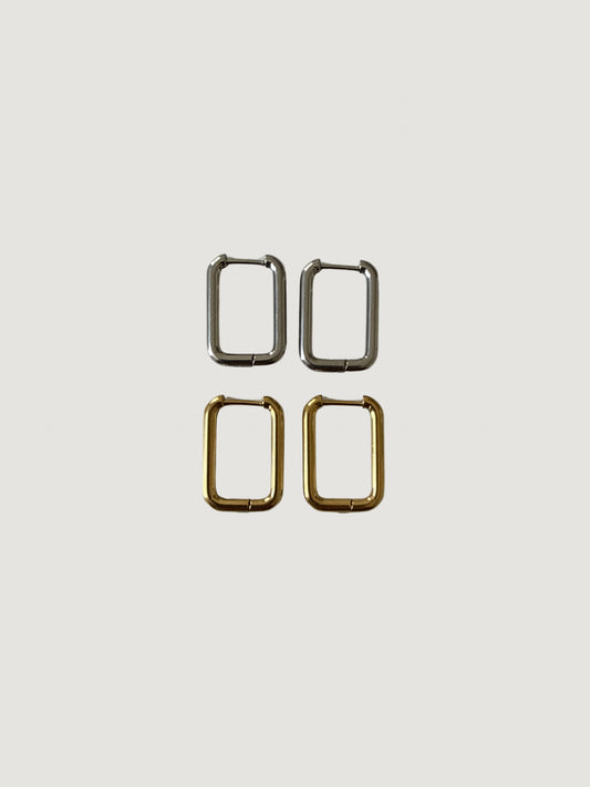 Pendientes tipo aro Rectangular Lau