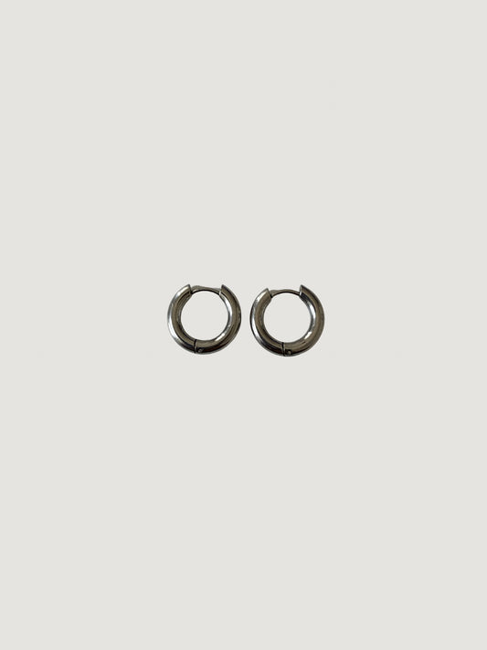 Pendientes Aro Mini Grueso Plateado
