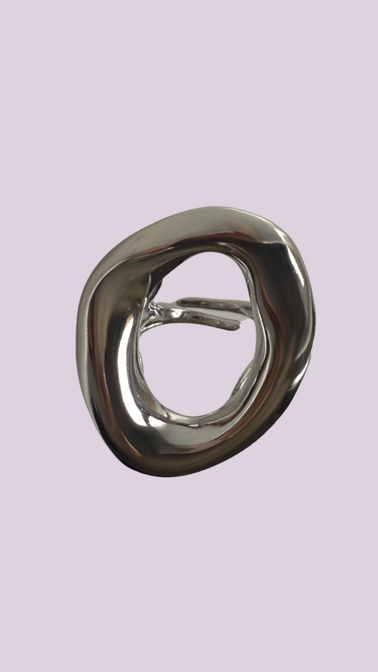 Anillo Oira Maxi Plateado