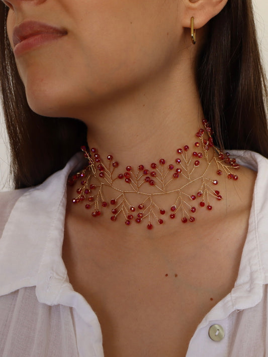 Collar Crystal Burdeo