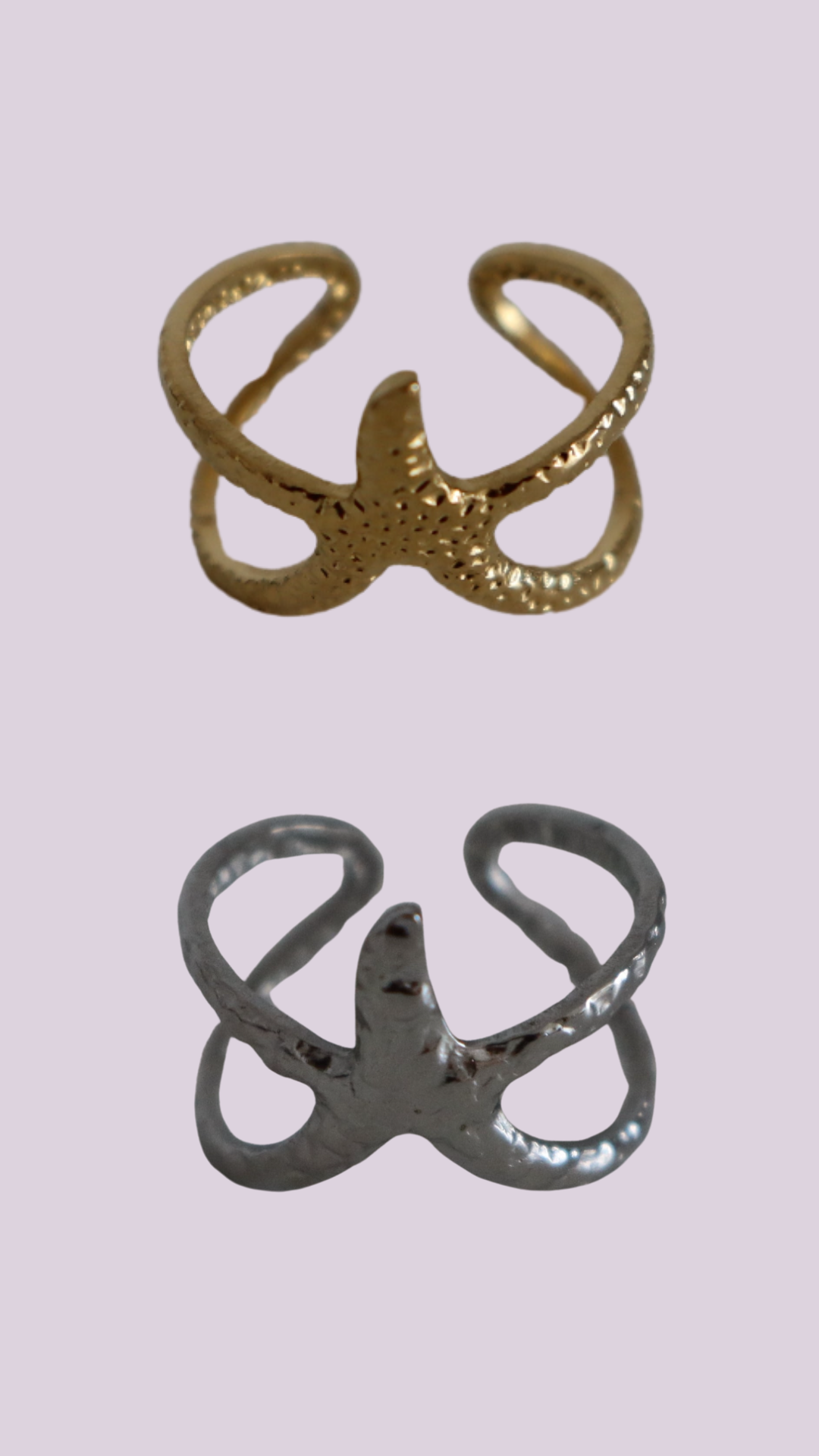 Anillo Estrella de Mar Plateado