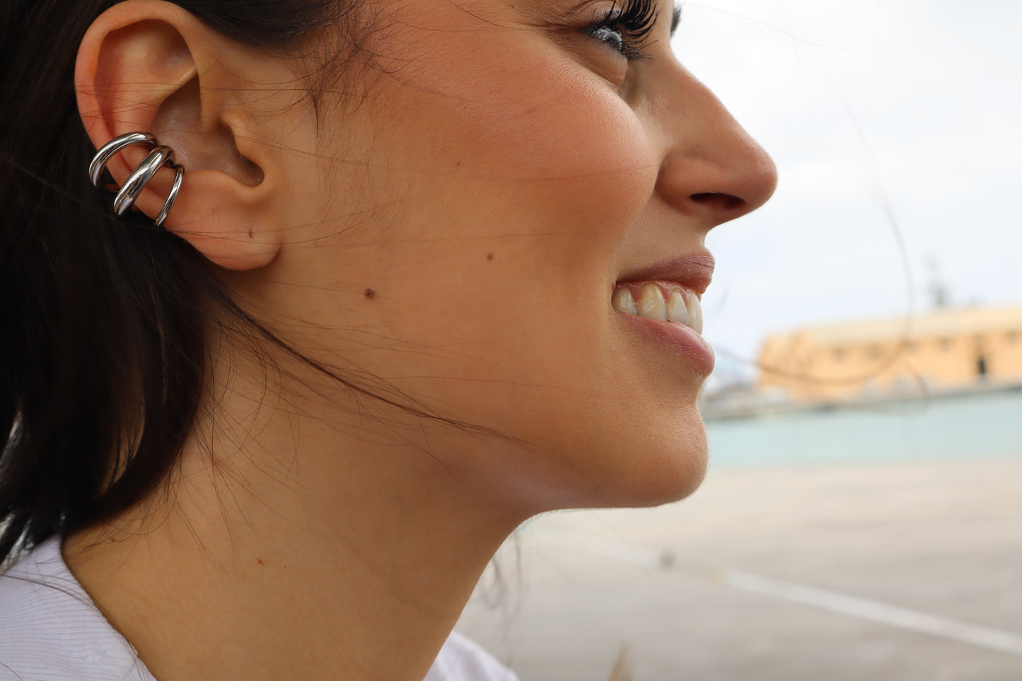 Ear Cuff Triple Plateado