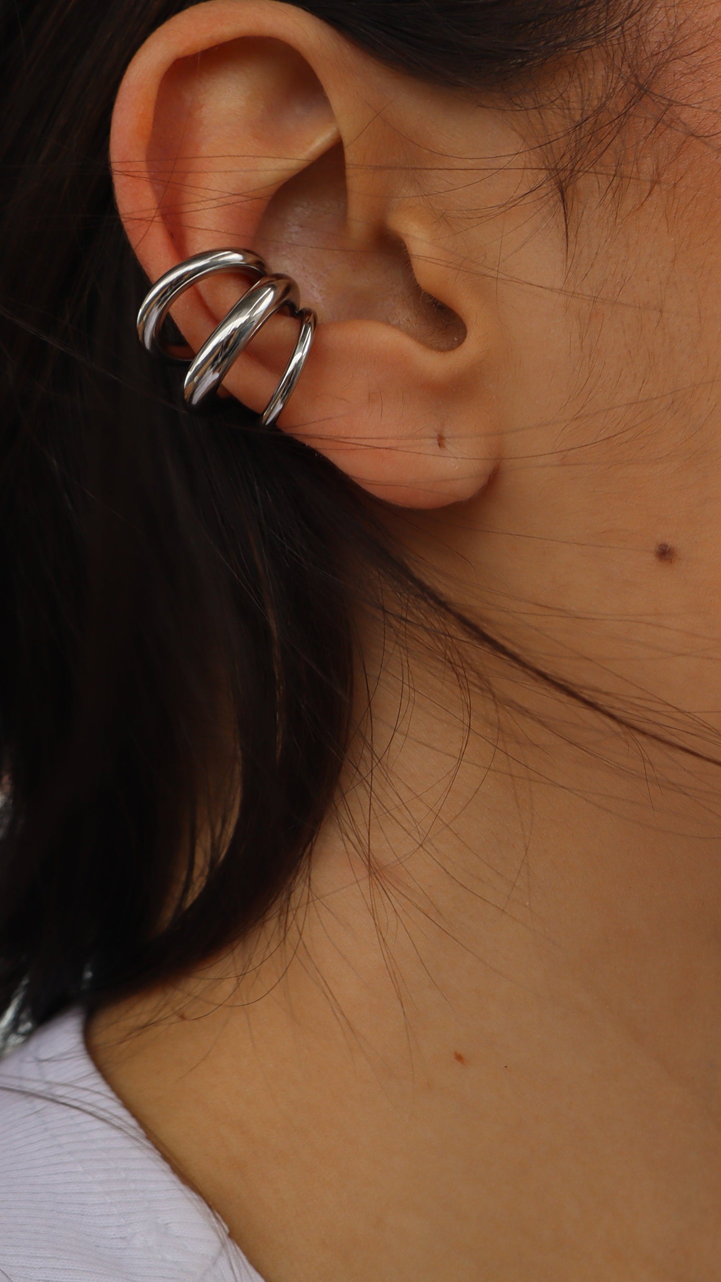 Ear Cuff Triple Plateado