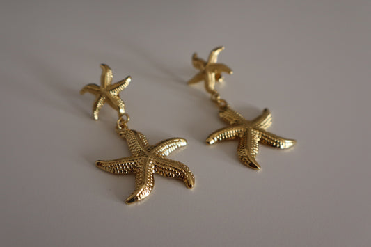 Pendientes Estrellas de Mar Dorados