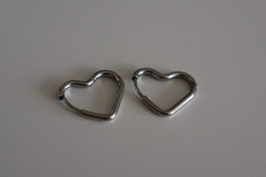 Pendientes Corazón Plateado