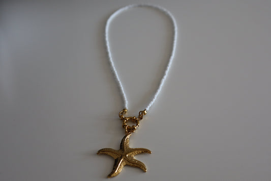 Starfish- Withe Beads