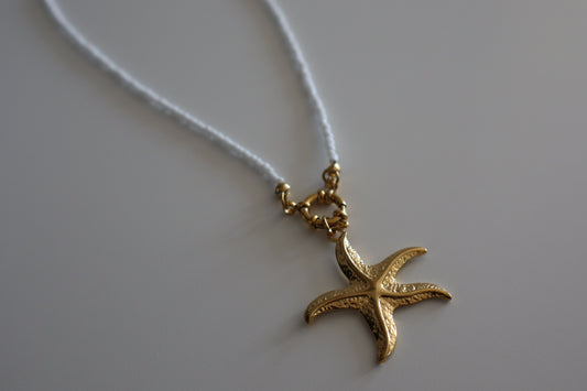 Starfish- Withe Beads